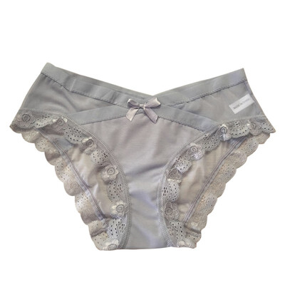 

Sexy Bow Net Yarn Lace Briefs Female Solid Color Wrap Intimates Women Underwear Transparent Lingerie Panties 2018 New Arrival