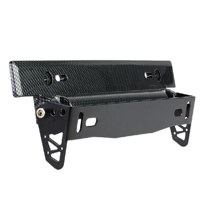 

Universal Carbon Fiber Look Car License Plate Frame Holder Racing Style Angle Adjustable Relocate Mount Bracket DIY Modification A