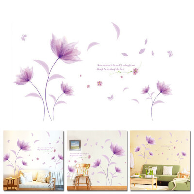 

DIY Purple Flower Wall Stickers Decorative Removable Waterproof Art Sticker