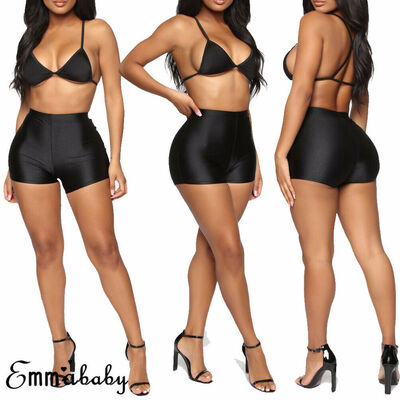 

Women Stretch Biker Bike Shorts Workout Spandex Leggings Knee Length  M L XL