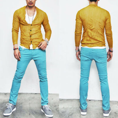 

New Style Light-weight Mens Comfortable Summer Wrinkle Slim Fit Knit Cardigan