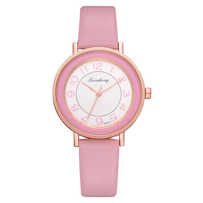 

Simple business womens digital watch high quality PU leather alloy quartz watch