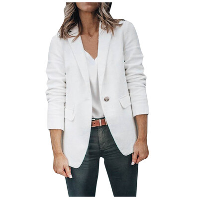 

Toponeto Fashion Autumn Women Office Worker Solid Full Sleeve Button Suit Jacket Coat