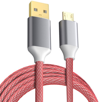 

USB 20 Micro Data Cable Charger Gold Plated Red Braided 24A Fast Sync Cord