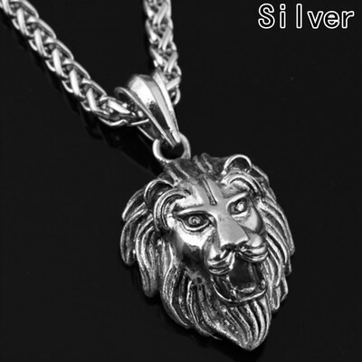 

Stainless Steel Luminous Glow In The Dark Lion Head Pendant Gold Silver Punk Gothic Chain Necklace