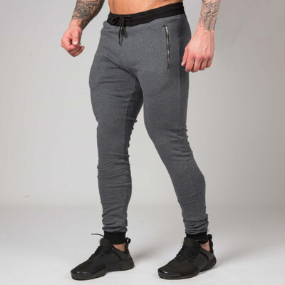

Tailored Mens Summer Fitness Solid Bodybuilding Drawsting Long Sports Pants Trouser