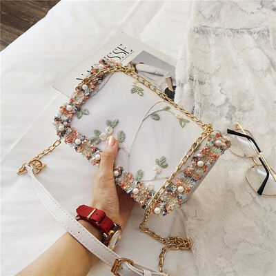 

Small bag female summer new wave Korean version of the wild Messenger bag chain shoulder bag lace small square bag