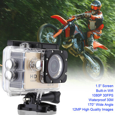 

W8 1080P 30FPS 12MP Wifi Waterproof 30M Shockproof 170° Wide Angle 15" Screen Outdoor Action Sports Camera Camcorder Digital Cam