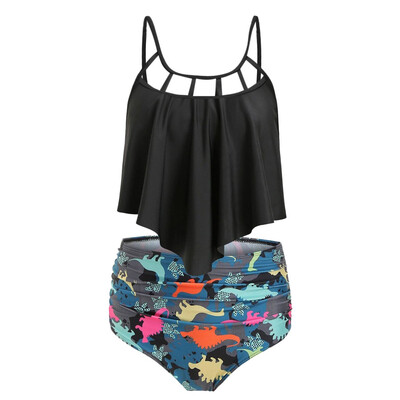 

Roseonmyhand Women Bikini Set Swimsuit High Waist Dinosaur Print Bathing Suit Beach Swimwear