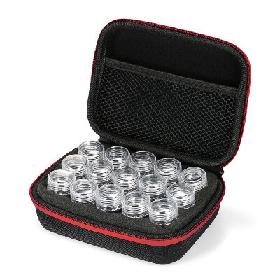 

60-Bottles Diamond Painting Box Shockproof Drop-proof Double-Zipper Closure Embroidery Rhinestones Storage Container Case--Rose Re