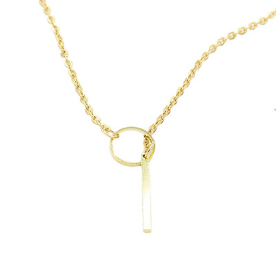 

Y-Neck Metal Chain Necklace Simple Copper Round Long Pendant Necklace