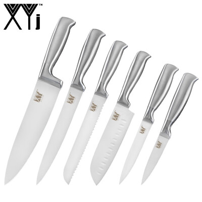 

XYj Brand 7cr17 Stainless Steel Kitchen Knives Set Popular 6 Pcs Knives Set Chef Bread Slicing Utility Fruit Kitchen Knife