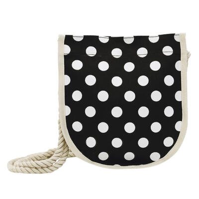 

Canvas Messenger Bag Dots Women Girls Shopping Casual Shoulder Flap Totes