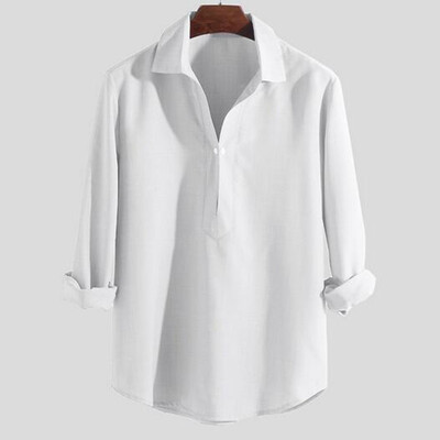 

Toponeto Mens Summer New Style Fashion Pure Long Sleeve Top Comfortable Blouse Top