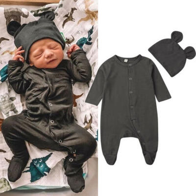 

Infant Baby Boy Girl Long Romper Jumpsuit Bodysuit Autumn WInter Clothes Outfits