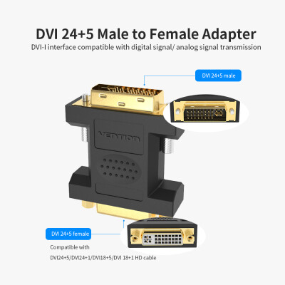 

VENTION DVI Male to Female Adapter DVI245 Male to Female HD 1080P Converter Gold-plated Interface PVC Exterior