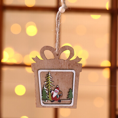 

Gobestart Christmas Decorations Wooden Christmas Hollowed out Christmas Tree Small Pendant