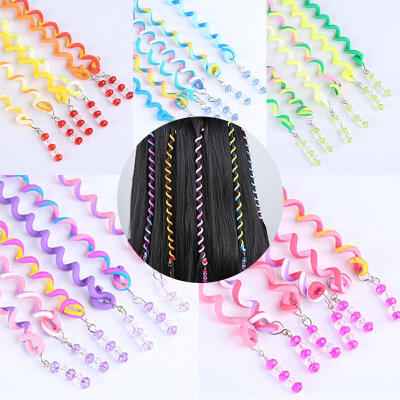 

6pcsset Kids Curler Braid Sticker Baby Girls Decor Hair Accesories