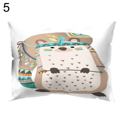 

Cartoon Owl Bear Square Throw Pillow Case Cushion Cover Sofa Bedding Articles