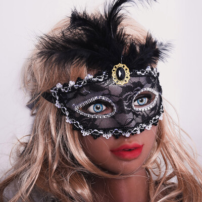 

Tailored Dreamowl Sequins Lace Floral Mardi Gras Masquerade Costume Feather Mask