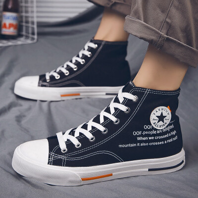 

Mens shoes fall trend 100 high-heeled canvas board shoes leisure summer high-bang Korean version of the tide shoes