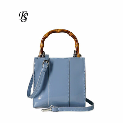 

ESHUNFA 2019 nueva moda sección de bambú simple para mujer bolso de charol color sólido hombro Messenger bag ES1338 4312