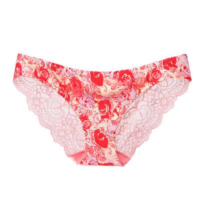 

Toponeto 1PC Sexy Women Lace Flowers Low Waist Underwear Panties G-string Lingerie Thongs