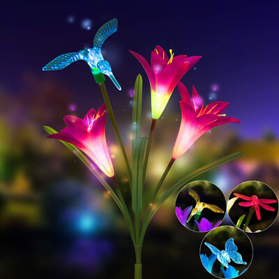 

Siaonvr Lily Flower Solar Powered Garden Stake Light Multi-color Change LED Light