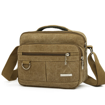 

Men Casual Canvas Messenger Bag Mens Travel Crossbody Bag Male Single Shoulder Bags Solid Zipper Schoolbags For Teenagers T2G