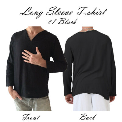 

SUNSIOM Mens Linen V Neck T-Shirt Casual Button Long Sleeve Slim Tee Shirt Tops Blouse