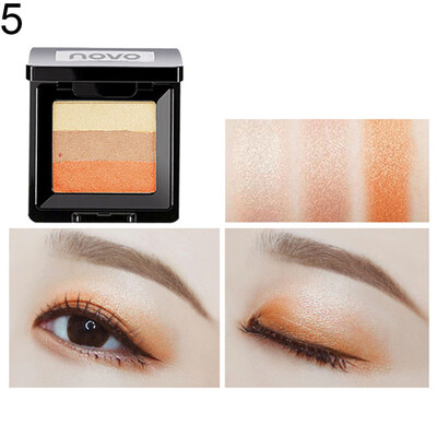 

NOVO 3 Color Glitter Eyeshadow Palette Matte Non Smudge Eye Makeup for Beginners