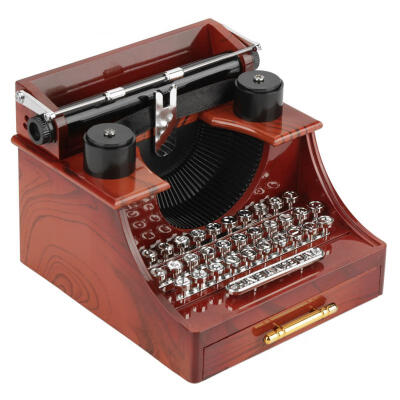 

Greensen Mini Vintage Style Creative Retro Typewriter Clockwork Music Box Gift Table Decoration