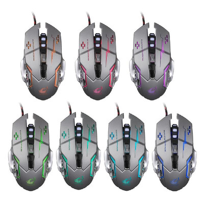 

Free Wolf Wired Gaming Mouse Professional FPS Mouse with 4000DPI Gaming Mice with Programmable Buttons Ergonomic Grip RGB Light W