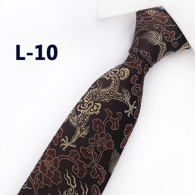 

2019 new brocade fabric festive Chinese dragon pattern wedding tie groom best man tie