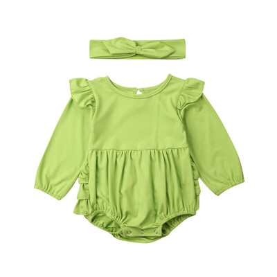 

US Newborn Baby Girl Clothes Ruffle Long Sleeve Romper Jumpsuit Outfits Autumn