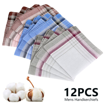 

21224Pcs Mens 100 Cotton Vintage Pocket Square Solid Color Towel Handkerchiefs Snot-rag Hanky Hankies