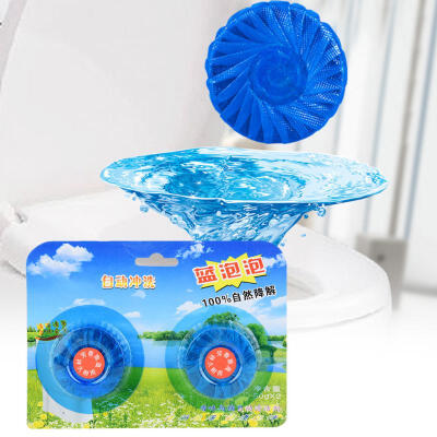 

Greensen 2Pcs Toilet Detergent Blue Bubble Closestool Cleaner Antibacterial Deodorization Block