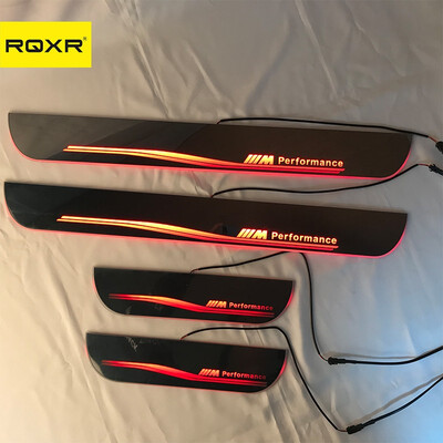 

Acrylic door sill plate strip with led decorative welcome light moving door scuff for BMW