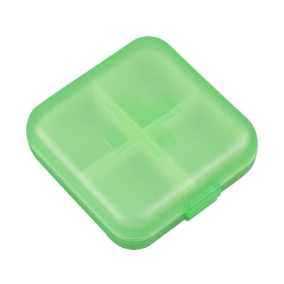 

Portable 4 Grids Pill Box Drug Tablet Medicine Storage Holder Splitter Case