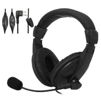 

PTT VOX Earpiece with Microphone Walkie Talkie Headset Over Ear Radio Headphones Noise Reduction Two Pin  Plug for Motorola Two W