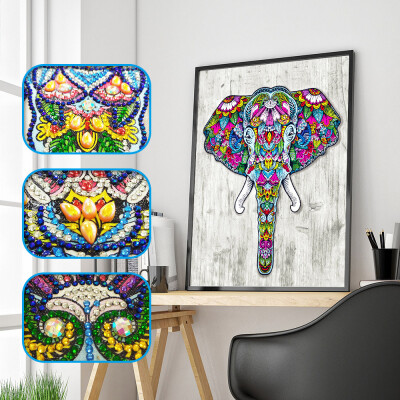 

Siaonvr Special Shaped Elephant Diamond Painting DIY 5D Partial Drill Cross Stitch Kits