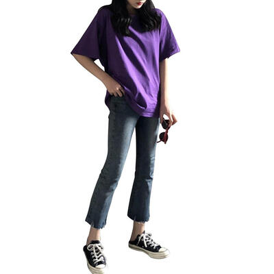 

Leisure Women T-Shirt Solid Color Elbow Sleeve Backless Summer Fashion Tops
