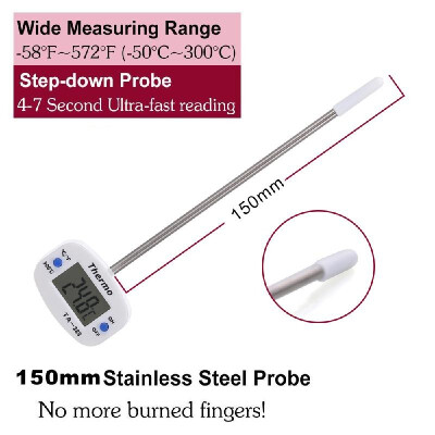 

TA288 Instant Read Digital Thermometer Folding Long Probe Thermometer Kitchen Cooking Meat Oil Soup Laboratory Fry BBQ