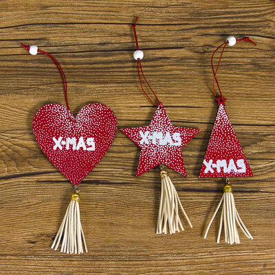

Wooden Christmas Hanging Decoration Painted Christmas Love Letter Card Pendant