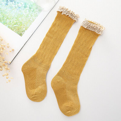 

Girl Kids Toddler Knee High Cotton Socks Bow Frilly Lace