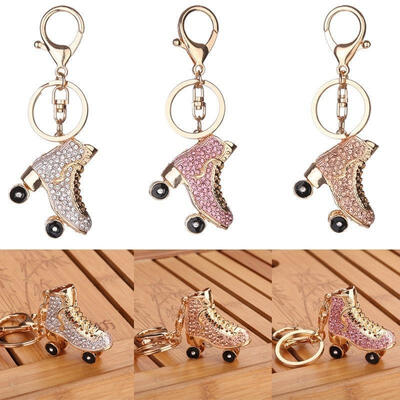 

Skidding Keychain Rhinestone Crystal Keyring Bag Purse Handbag Charm Pendant