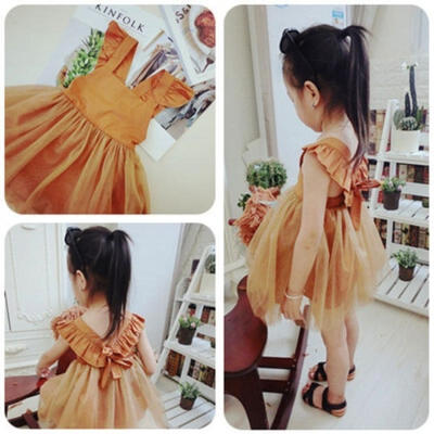 

Girls Princess Party Wedding Bridesmaid Tutu Net Yarn Dresses Photograph Dresses