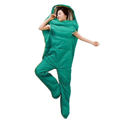 

Humanoid Single Sleeping Bag Outdoor Camping Backpacking Travel Hiking Sleeping Bag with Zippered Holes for Arms