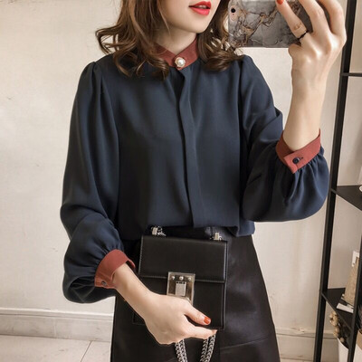 

2019 Women White Chiffon Shirts Casual Korean Long Sleeve Shirt Women Elegant Office Blouse Ladies Streetwear Tops