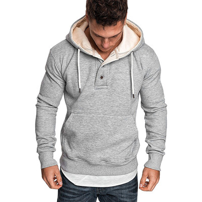 

Toponeto Mens Autumn Spring Solid Color Long Sleeve Hoodies Sweatershirt Tops Shirt